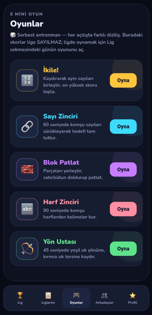 İkile oyunu ekranı